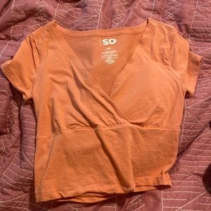 Coral Kohl’s Cross Cropped Shirt